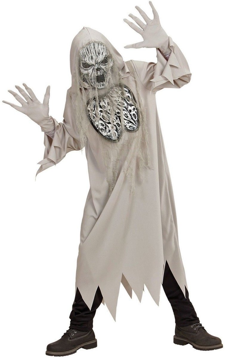 Spook & Skelet Kostuum | Schreeuwende Geest Silencio | Jongen | Small / Medium | Carnaval kostuum | Verkleedkleding